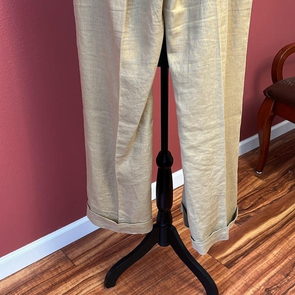 Lauren Ralph Lauren Linen Wide Leg Trouser Pants - Picture 7 of 8